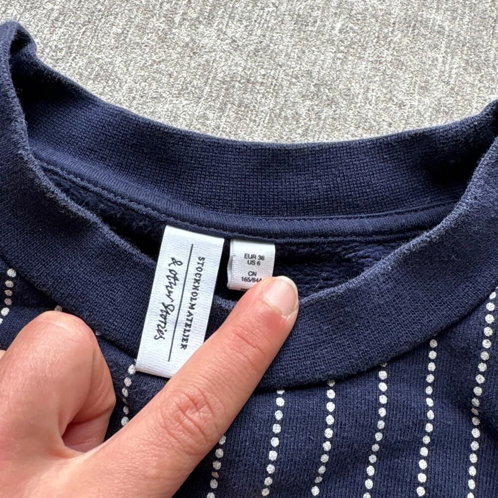 & Other Stories Blue White Sweater - Picture 2 of 4